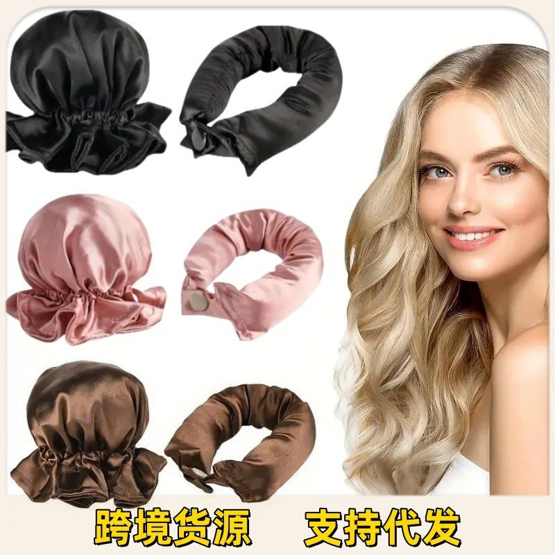 Selling Satin Heat-Free Curling Iron Curling Hood Set Sleep Curling Artifact Big Waves Without Damaging Hair Curling - Image 2